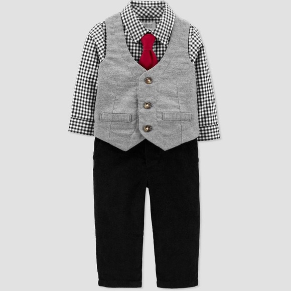 Just OneYou Carter’s  4pc Set Plaid Shirt&Vest Set - Picture 1 of 2